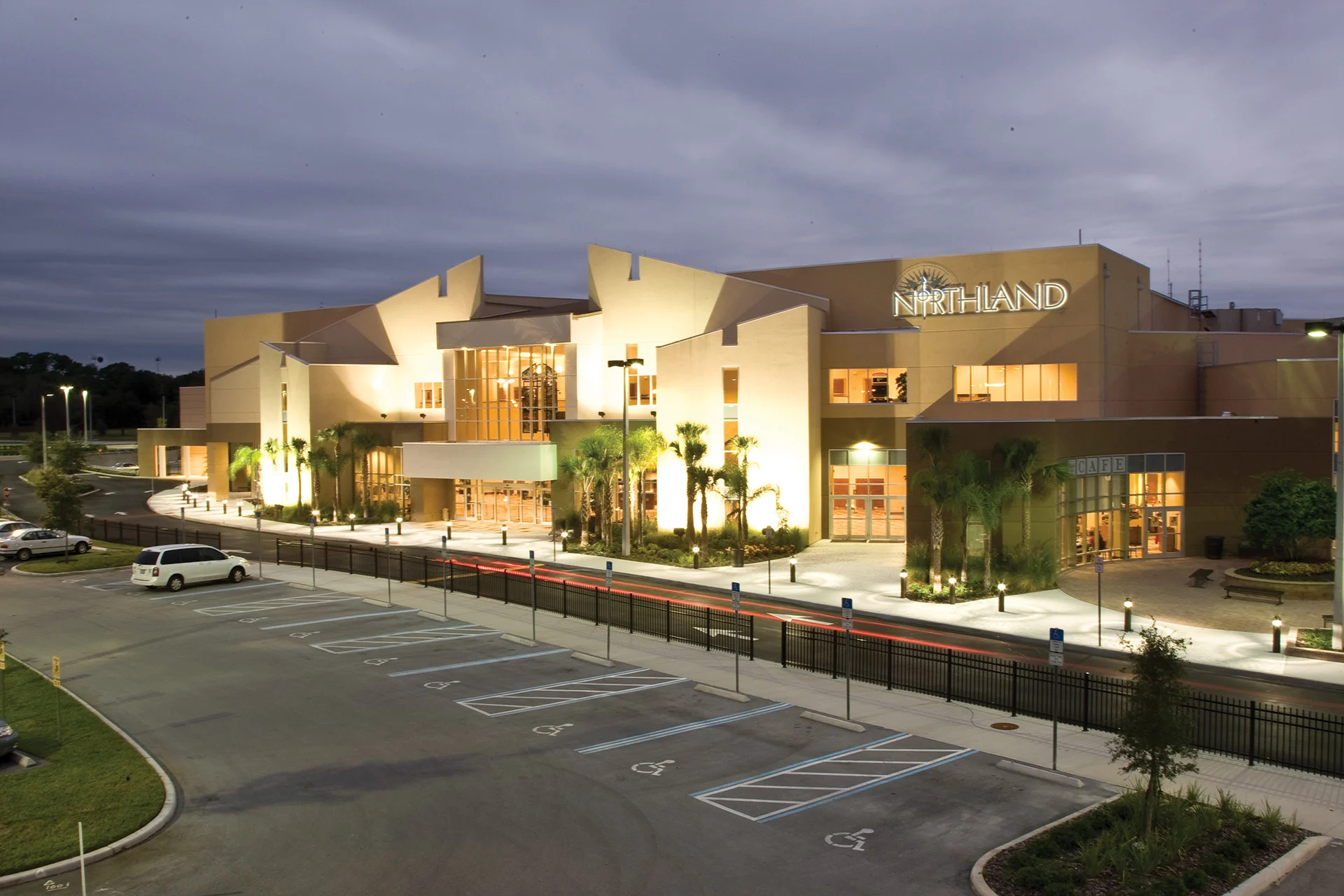 Northland Church Exterior Night church building church architect