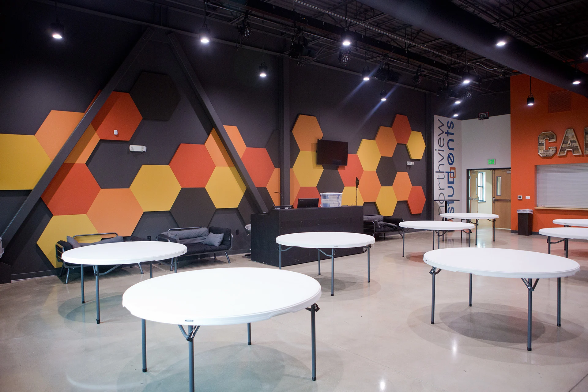 Northview Church cafe lobby church building church architect