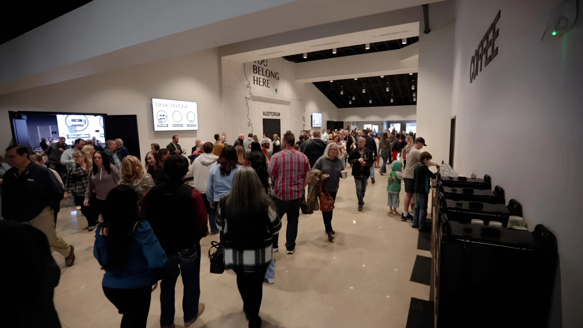 True North Church lobby with people church building church architect