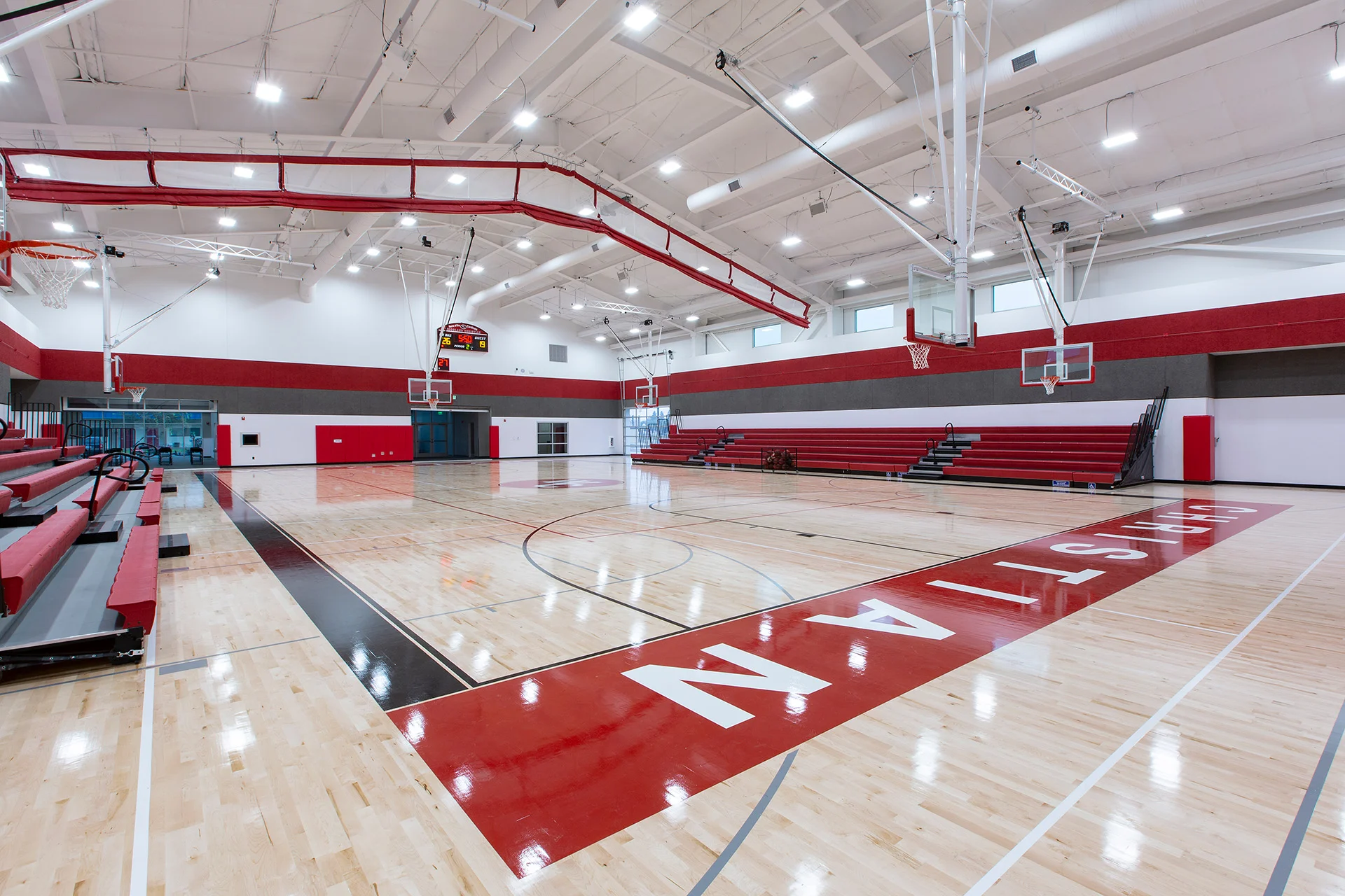 WC-Gym basketball floor church building church architect