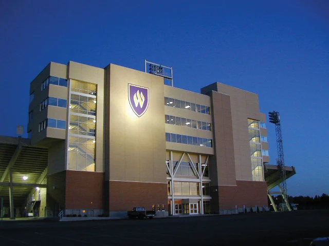 Weber State night exterior church building church architect