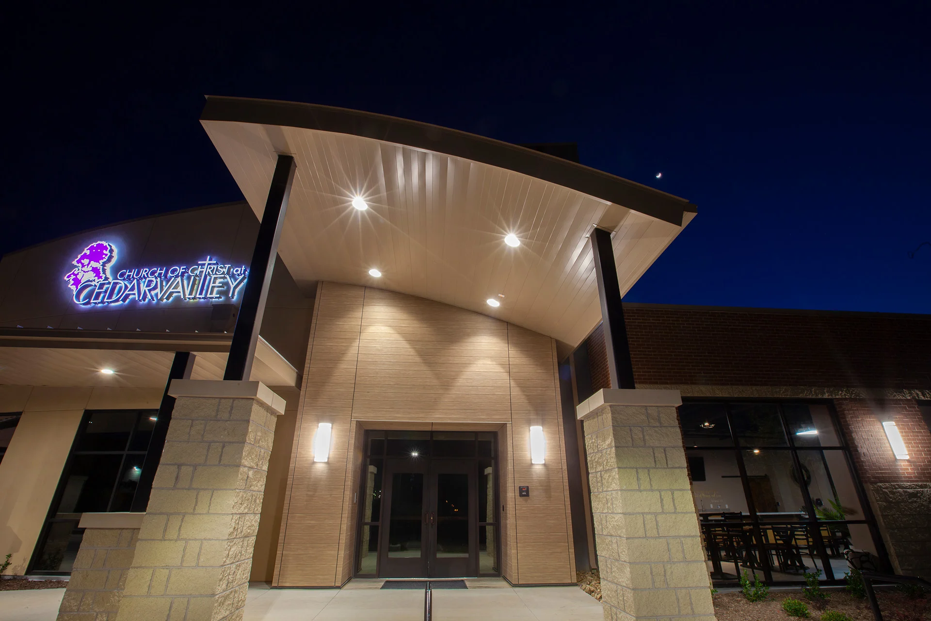 COC exterior night church building church architect