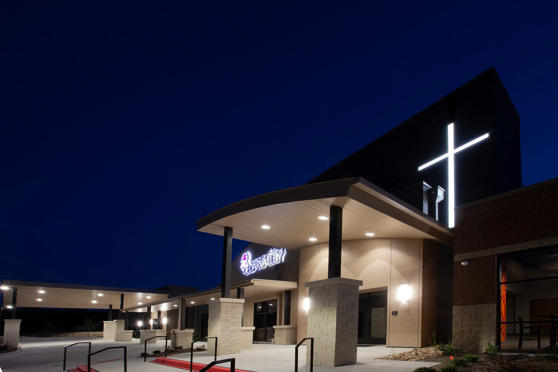 COC exterior night church building church architect
