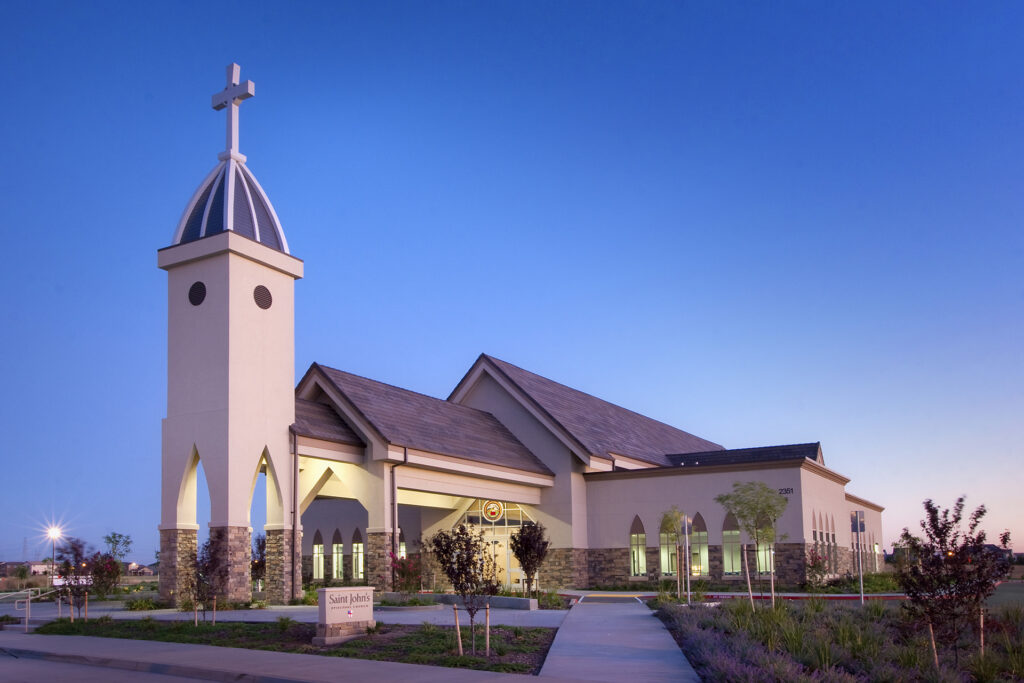 St Johns exterior header church building church architect