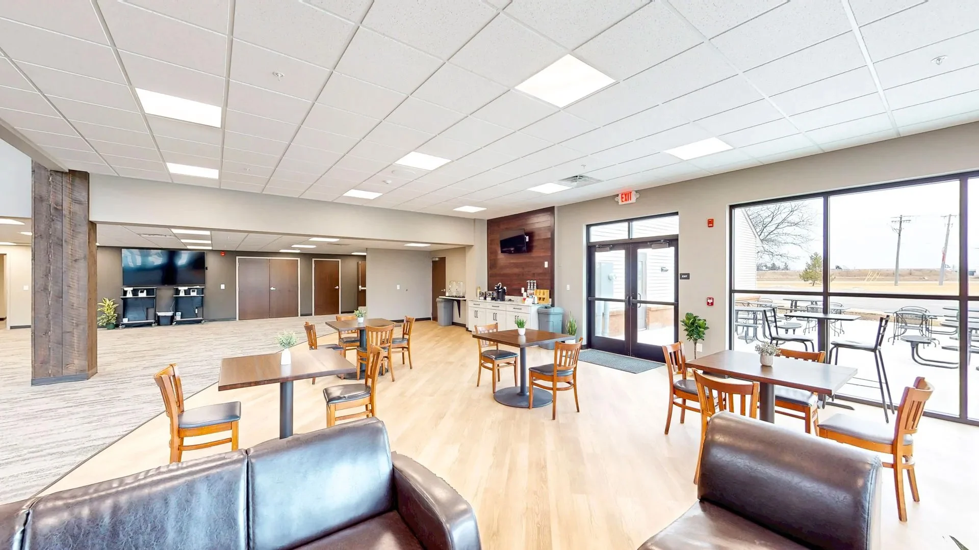 Waterville Community Church lobby cafe church building church architect