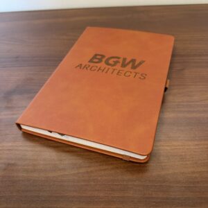 Leather Hardcover Notebook with graph grid pages