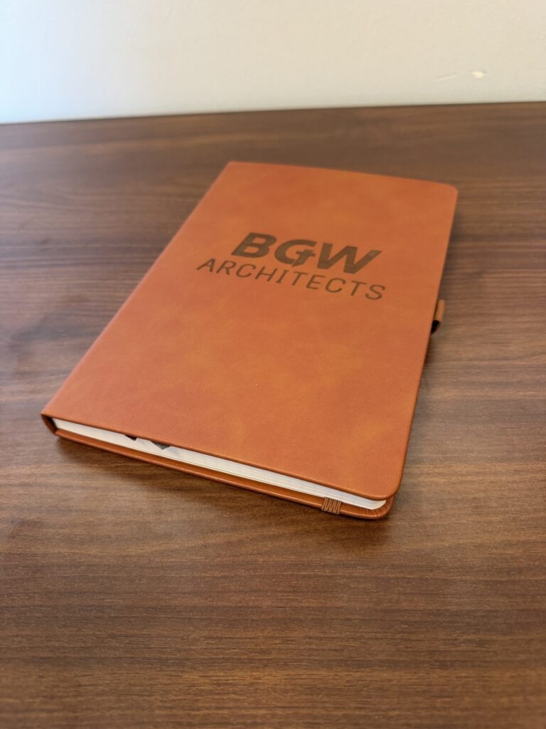 Leather Hardcover Notebook with graph grid pages