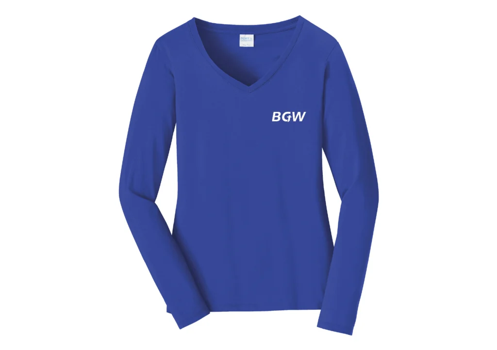 Port & Co Women's Long Sleeve Fan Favorite V-Neck Tee